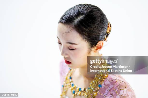 Marin Honda of Japan competes in the Ladies Free Skating during day 2 of the ISU Grand Prix of Figure Skating Internationaux de France at Polesud Ice...