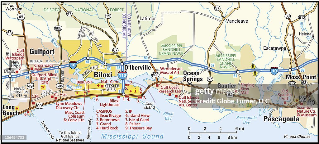 Biloxi area map