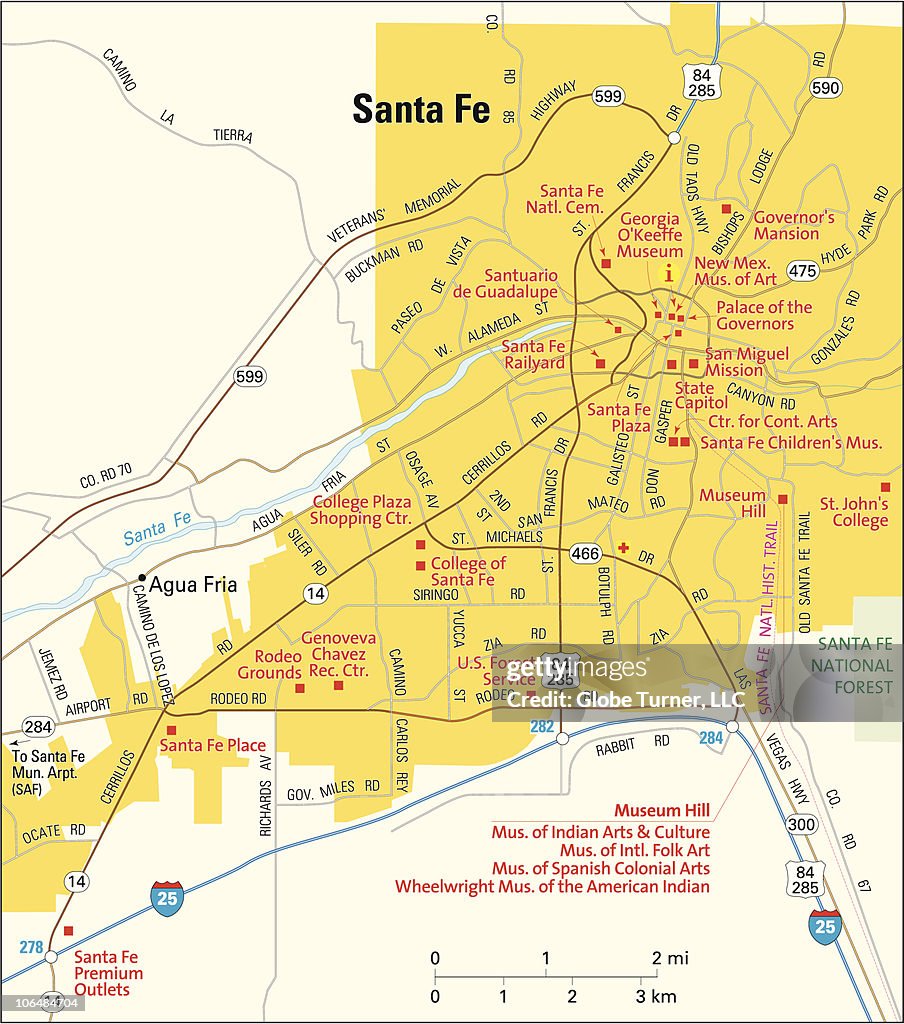 Santa Fee Map Santa Fe Area Map High-Res Vector Graphic - Getty Images