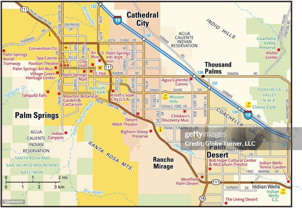 Palm Springs area map