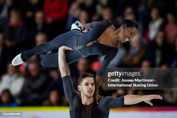 Vanessa James and Morgan Cipres of France compete in the Pairs Free Skating during day 2 of the ISU Grand Prix of Figure Skating Internationaux de...