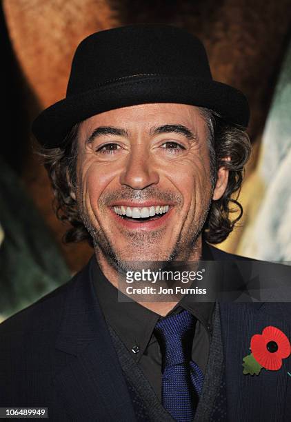 Actor Robert Downey Jr attends the European Premiere of "Due Date" at Empire Leicester Square on November 3, 2010 in London, England.