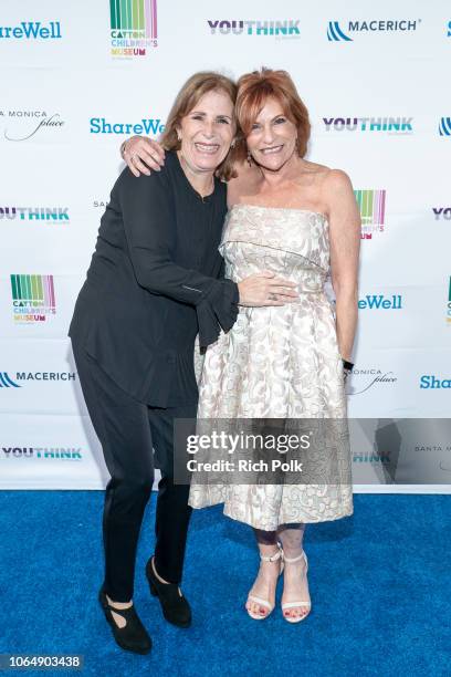 Esther Netter and Sandra Stern on the red carpet at the annual ShareWell/Zimmer Children's Museum Discovery Award Dinner at Skirball Cultural Center...