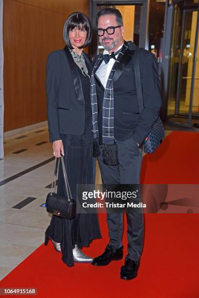 Alex Jolig and his wife Britt Jolig-Heinz during the Dolphin's Night at InterContinental Hotel on November 24, 2018 in Duesseldorf, Germany.