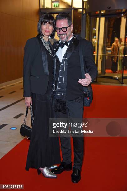 Alex Jolig and his wife Britt Jolig-Heinz during the Dolphin's Night at InterContinental Hotel on November 24, 2018 in Duesseldorf, Germany.