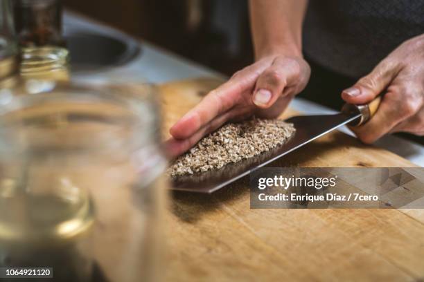 chopping sunflower seeds - semilla de girasol fotografías e imágenes de stock