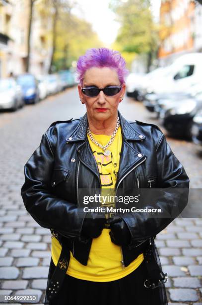 Punk model Jordan , portrait, in Berlin, Germany, 3rd November 2018.