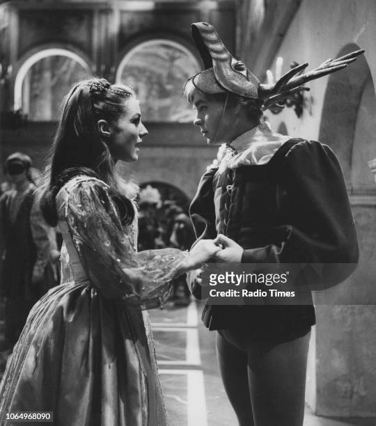 Actors Kika Markham and Hywel Bennett in a scene from the BBC Play of the Month 'Romeo and Juliet', March 9th 1967.