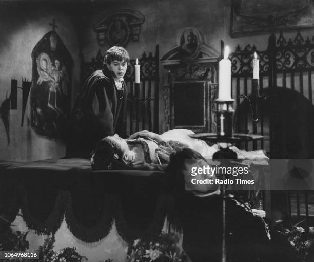 Actors Hywel Bennett and Kika Markham in a scene from the BBC Play of the Month 'Romeo and Juliet', March 9th 1967.