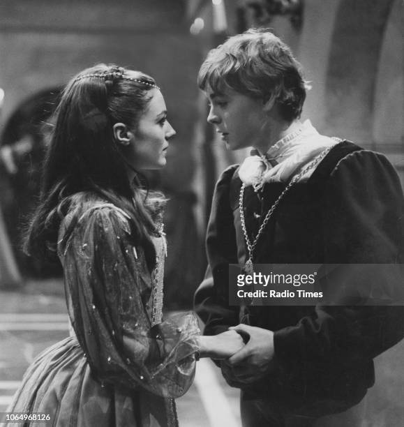 Actors Hywel Bennett and Kika Markham in a scene from the BBC Play of the Month 'Romeo and Juliet', March 9th 1967. First printed in Radio Times...
