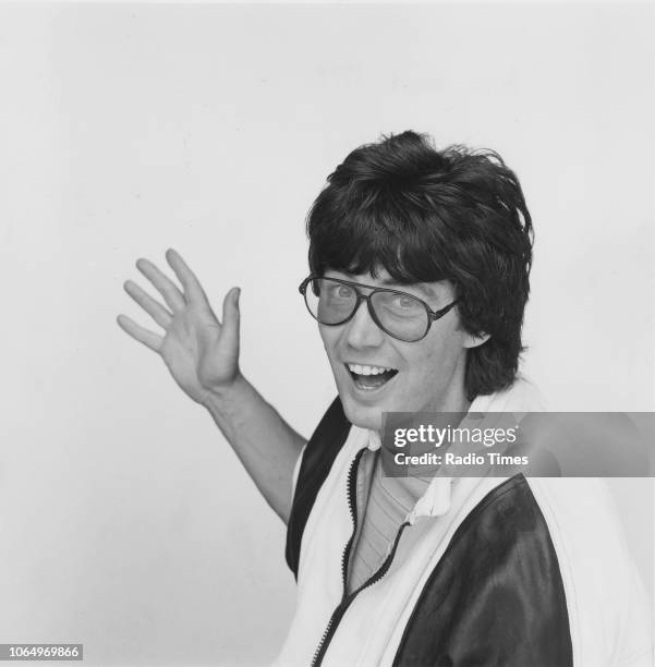 Portrait of radio disc jockey Mike Read, 1984.