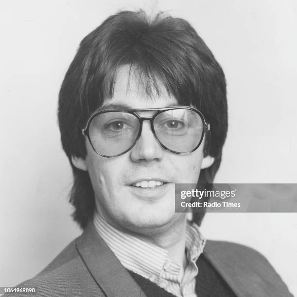 Portrait of radio disc jockey Mike Read, 1980.