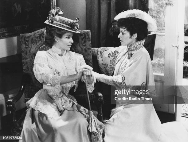 Actresses Lisa Eichhorn and Suzanne Bertish in a scene from the BBC Play of the Month episode 'The Wings of the Dove', February 16th 1979.