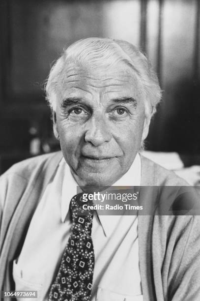 Portrait of actor Emlyn Williams, photographed for Radio Times in connection with the BBC Saturday Night Theatre episode 'The Wind of Heaven',...