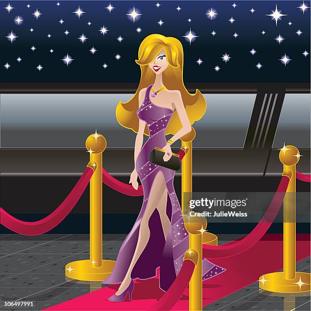 movie star - screening of a24s hot summer nights red carpet stock illustrations