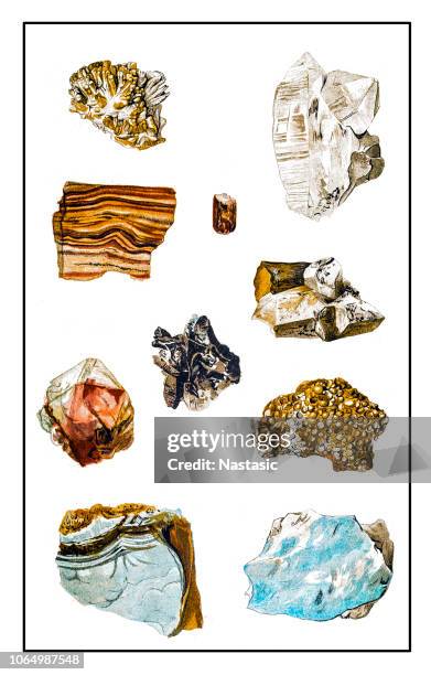 bildbanksillustrationer, clip art samt tecknat material och ikoner med mineraler och deras crystalline bildar - topaz