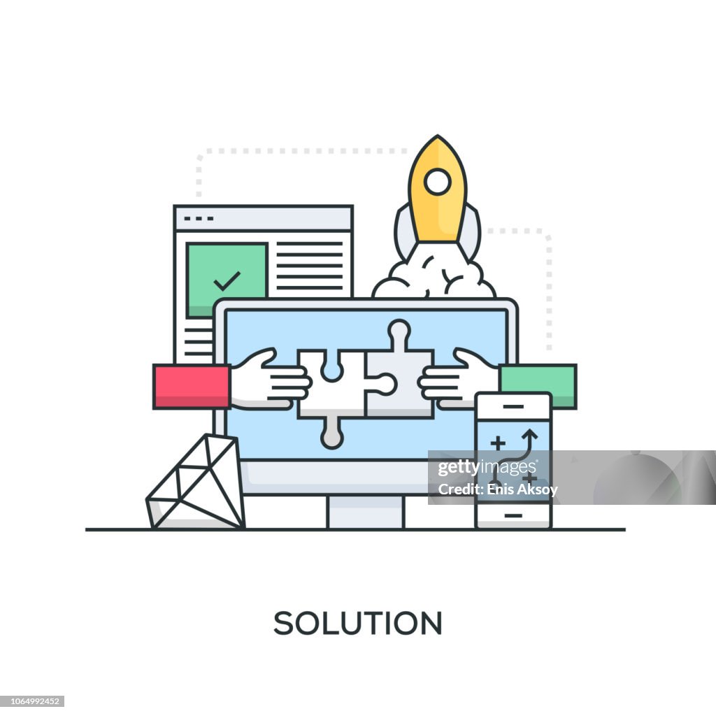 Solutions Ribbon Image Solution Banner High-Res Vector Graphic - Getty Images