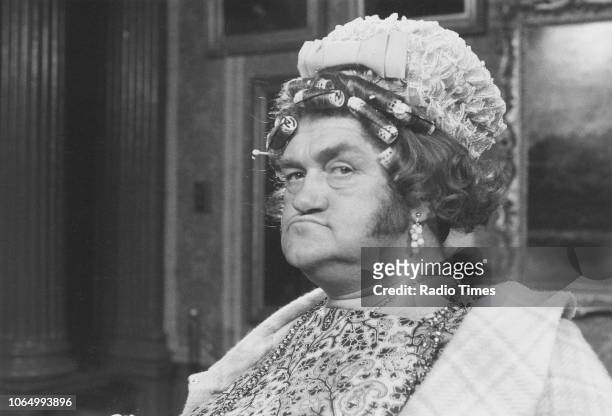 Portrait of comedian Les Dawson dressed as a woman, September 26th 1980.