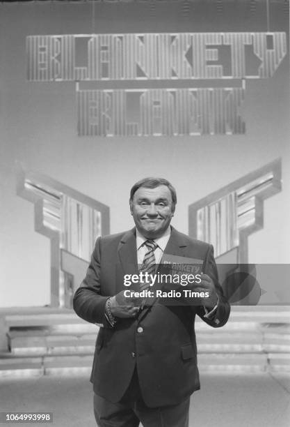 Comedian Les Dawson on the set of the television show 'Blankety Blank', June 5th 1984.