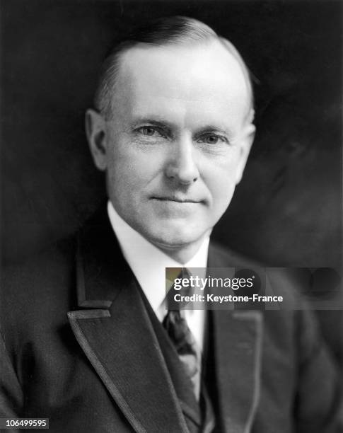 Official Portrait Of Calvin Coolidge On August 3 Then Vice President Who Succeeded Harding As President. He Was Elected In 1925.