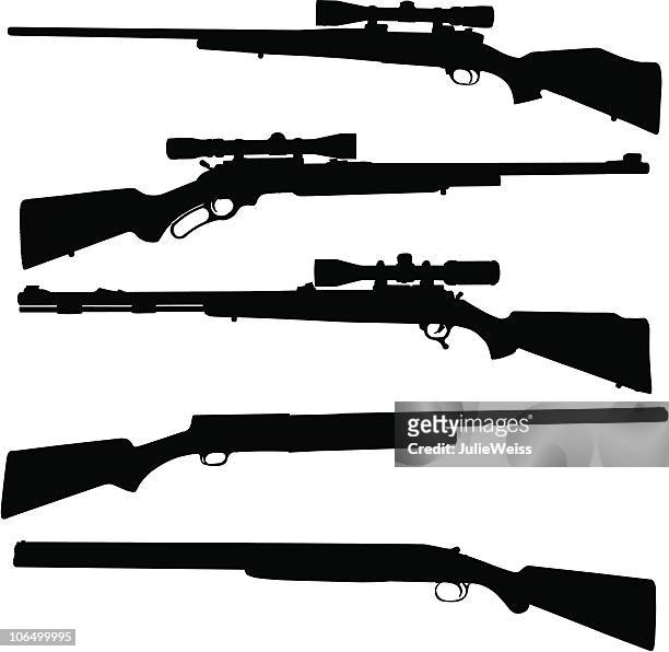 gun sillhouettes - shotgun stock illustrations