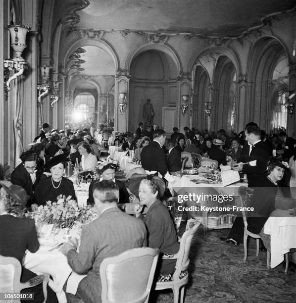 Hotel Ritz Restaurant, At Vendome Square In Paris, 1948.