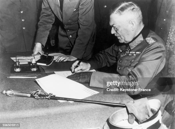 At The Soviet Headquarters In Karlhorst, Northeast Of Berlin, Marshall Keitel Signed The Unconditional Surrender Of German Forces On May 8, 1945.