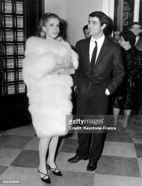 Catherine Deneuve And Her Husband, Photographer David Bailey, In 1965