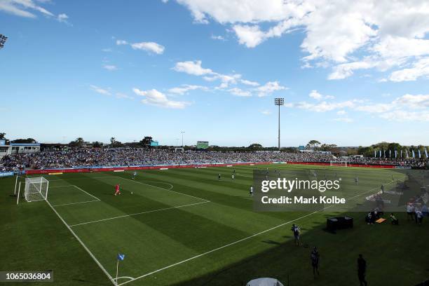 General view is seen during the round five A-League match between Sydney FC and Melbourne Victory at WIN Jubilee Stadium on November 25, 2018 in...