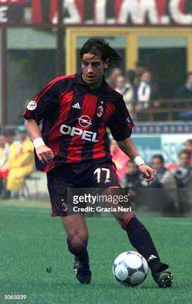 Francesco Coco of AC Milan in action during the Serie A league match between AC Milan and Vicenza played at the San Siro Stadium in Milan, Italy....