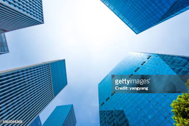 modern office building in shanghai china - bottom stock pictures, royalty-free photos & images