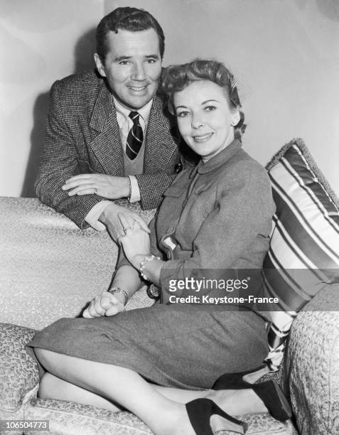 British Actress Ida Lupino And Her Husband The American Actor Howard Duff At Dorchester In England On Noveber 12Th 1952.