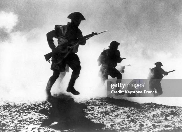 El-Alamein Battle On The Libyan Desert, Around 1942.