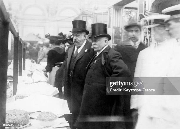 Auguste Escoffier, Chef Of Carlton , Visiting A Culinary Exhibition In Westminster In England Around 1899.