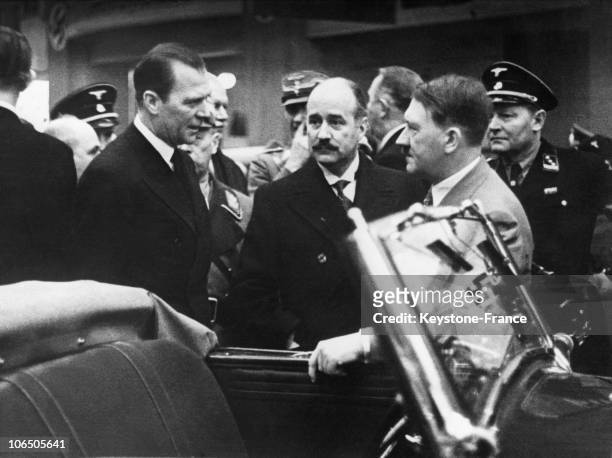 The Fuehrer With The French Ambassador Francois Poncet, Admiring A Car In Berlin.