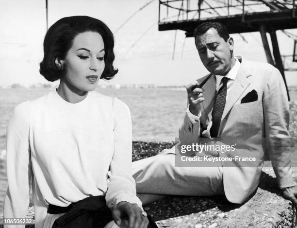 Silvana Mangano And Alberto Sordi In La Mia Signora In 1964.
