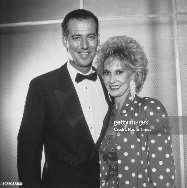 Portrait of television presenter Michael Barrymore and singer Tammy Wynette, photographed for Radio Times in connection with the BBC series 'Michael...