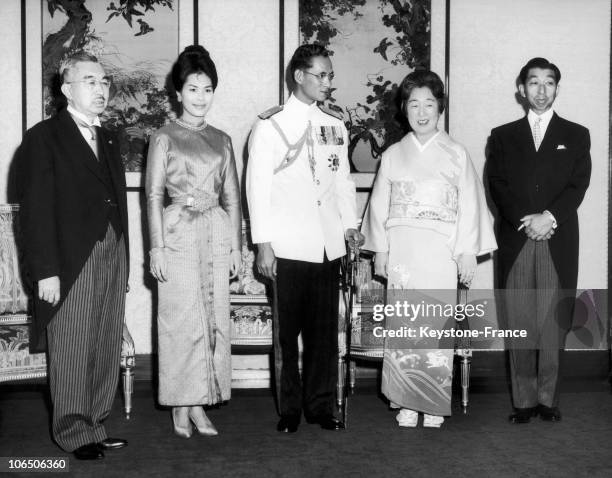 King Bhumibol And Queen Sirikit Invited By Emperor Hirohito , Emperess Nagako And Prince Takamatsu Of Japan.