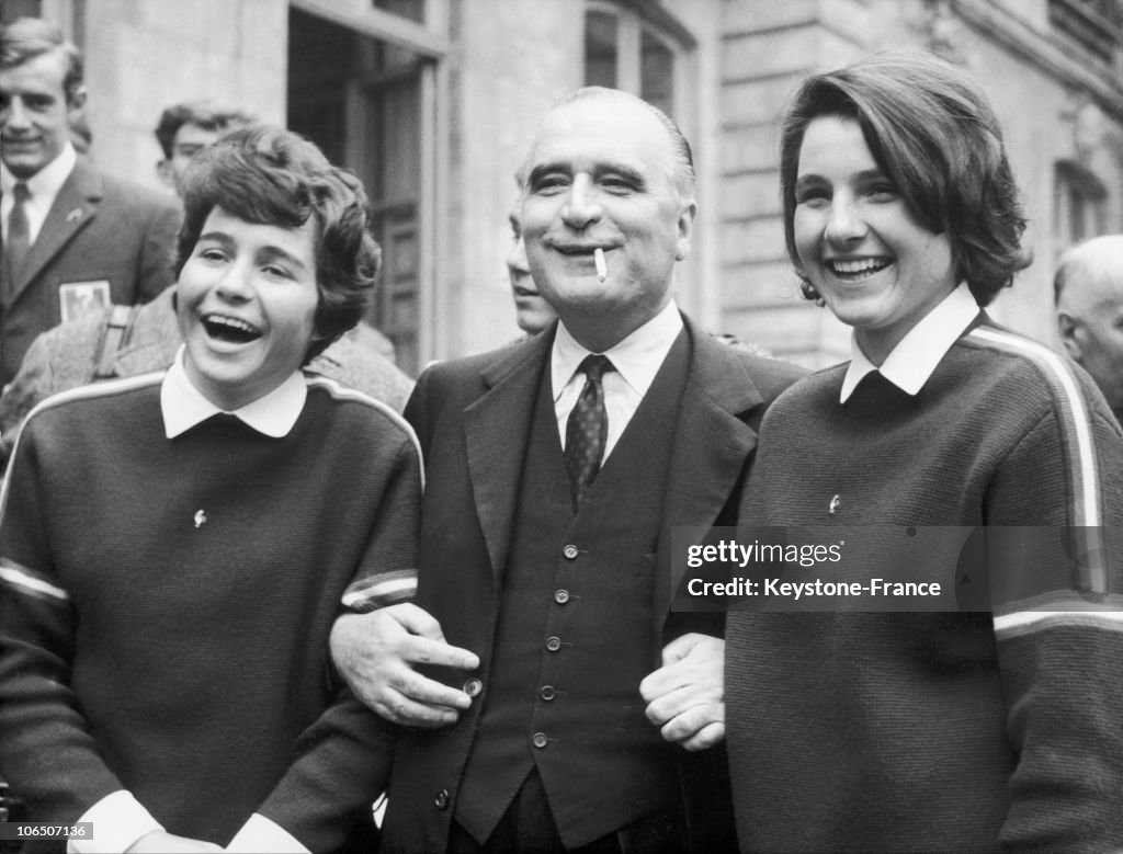 Georges Pompidou And Goitschel Sisters, In 1964