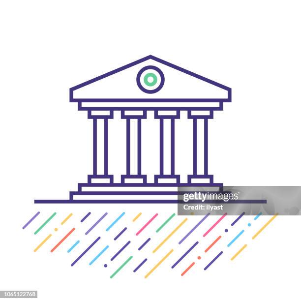 government site line icon illustration - national centre stock illustrations