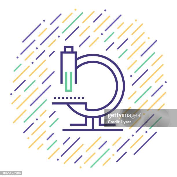 research & development line icon illustration - cell structure stock illustrations