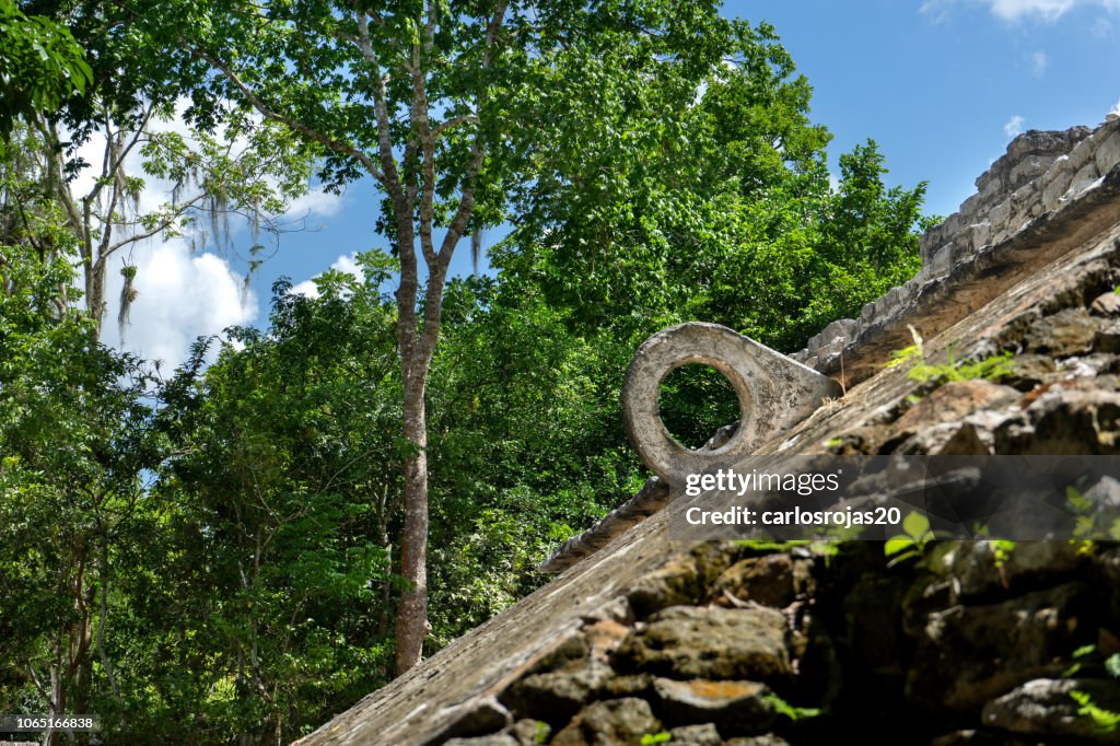 Mayan ball game ruins