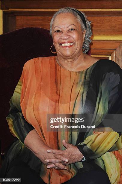 Author and Nobel Prize in literature winner Toni Morrison receives the Honor Medal of The City of Paris at Mairie de Paris on November 4, 2010 in...