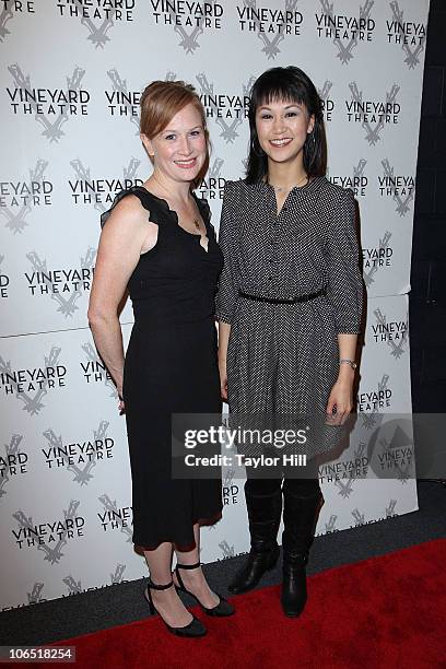 McKenna Kerrigan and Cindy Cheung attend the opening night of Will Eno's "Middletown" at Vineyard Theatre on November 3, 2010 in New York City.