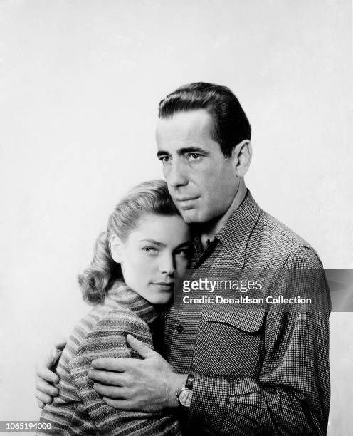 Actress Lauren Bacall and Humphrey Bogart in a scene from the movie"Key Largo"