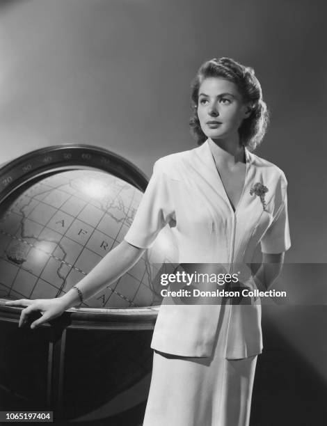 Actress Ingrid Bergman in a scene from the movie "Casablanca"