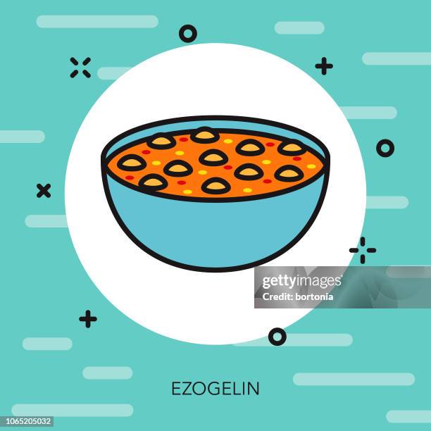 ezogelin thin line turkey icon - chickpeas stock illustrations