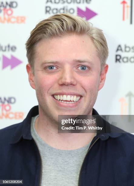 Rob Beckett attends Absolute Radio Live in support of Stand Up To Cancer at London Palladium on November 24, 2018 in London, England.