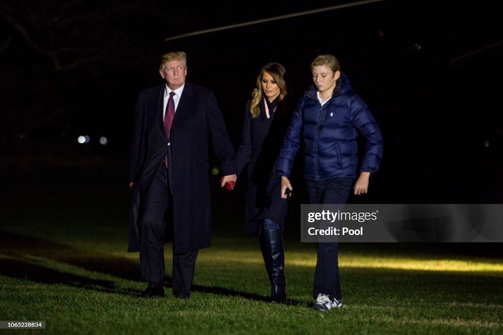 Trumps Return To White House After Thanksgiving Holiday