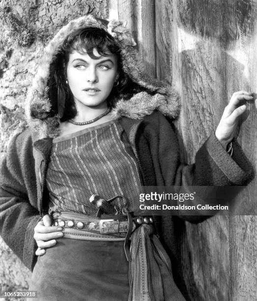 Actress Paulette Goddard in a scene from the movie "North West Mounted Police"